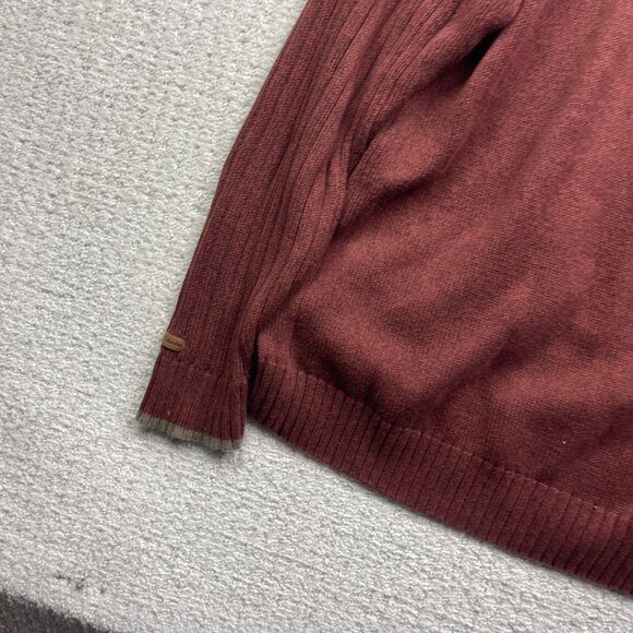 Columbia Quarter Zip Collared Ribbed Sweater Mens Large Ruby Red Outdoor Camp - Picture 13 of 14